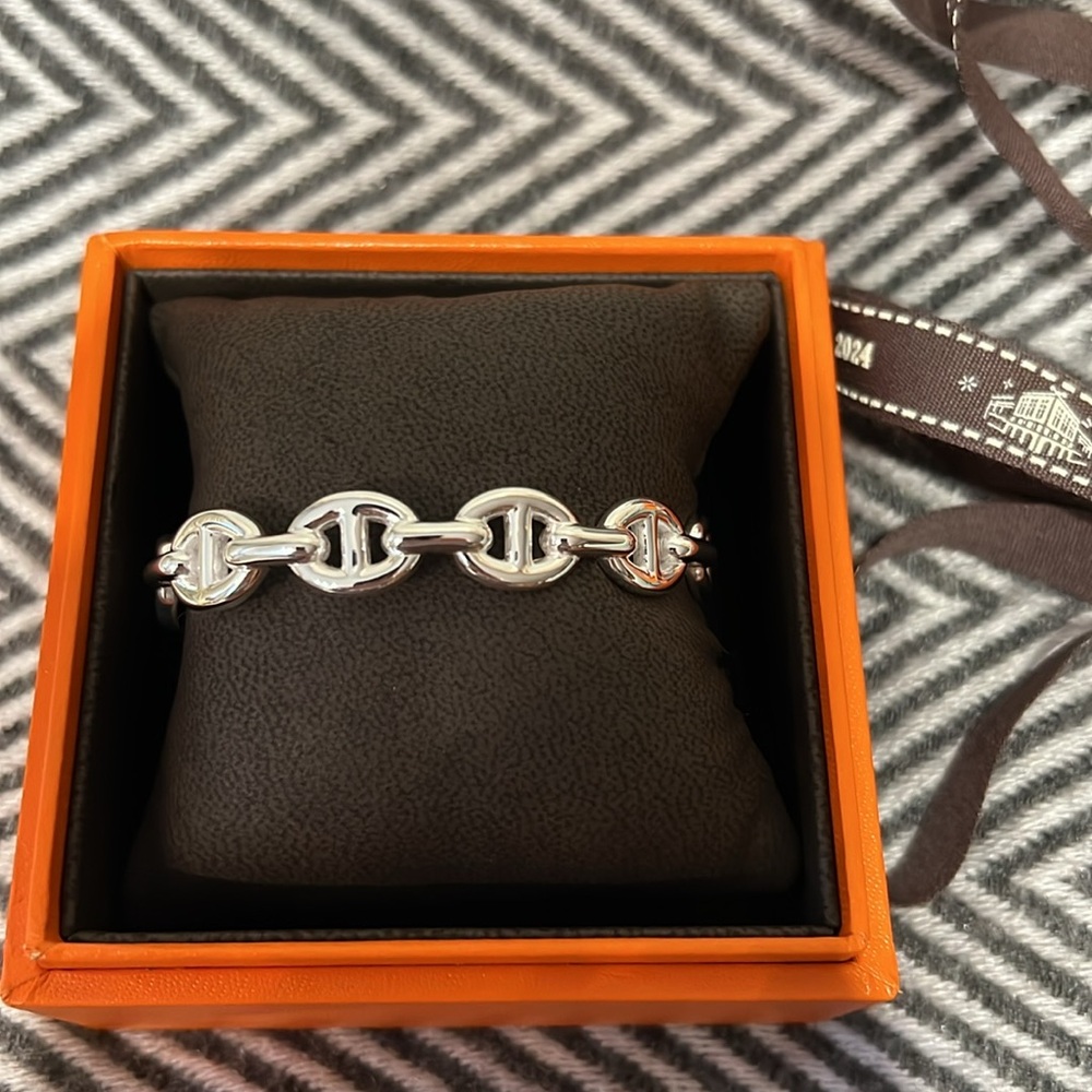 HERMES Chaine d'ancre Enchainee bracelet, medium model  ST Brand New